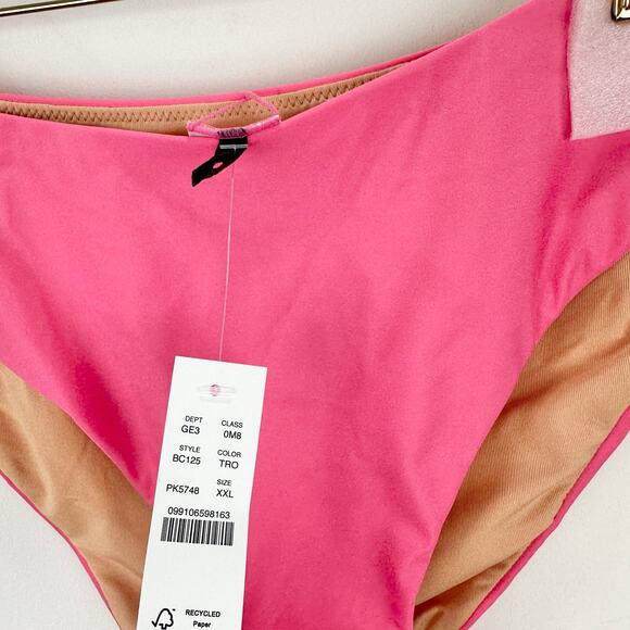 J.Crew Curved Waist Cheeky Bikini Bottom Pink Swim Beach Resortwear XXL NWT - Picture 6 of 7
